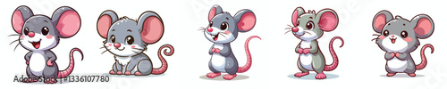 cute mouse vector set