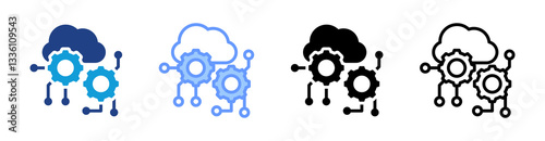 Machine Learning icon set multiple style collection