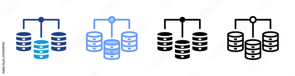 Bigdata icon set multiple style collection Bigdata icon set multiple style collection