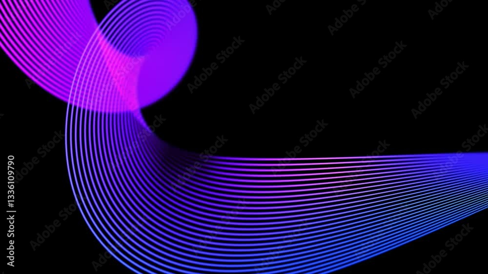Sweeping Curves Loop 
Flowing parallel lines move across the frame. Loops. 