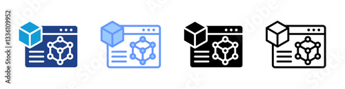 Digital Twin icon set multiple style collection