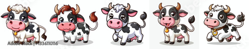 cute cow vector set