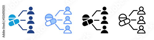 Personalized Medicine icon set multiple style collection