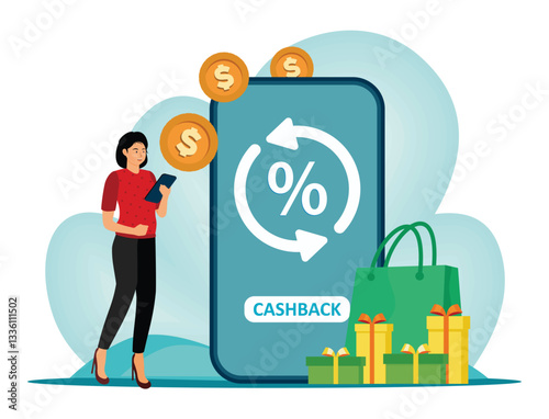 Cash back service concept.