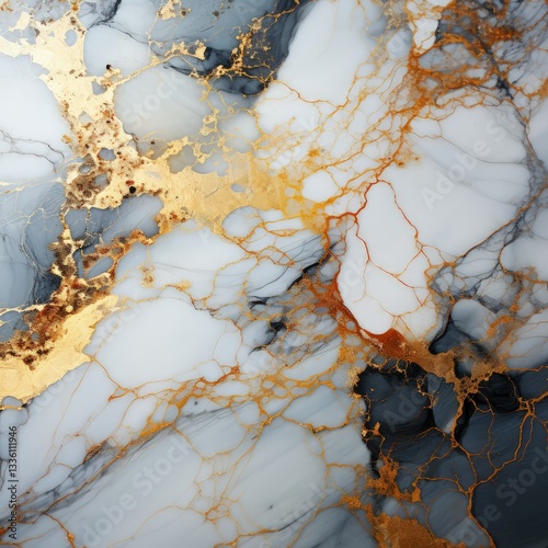 Elegant White and Gold Marble Texture Abstract Design