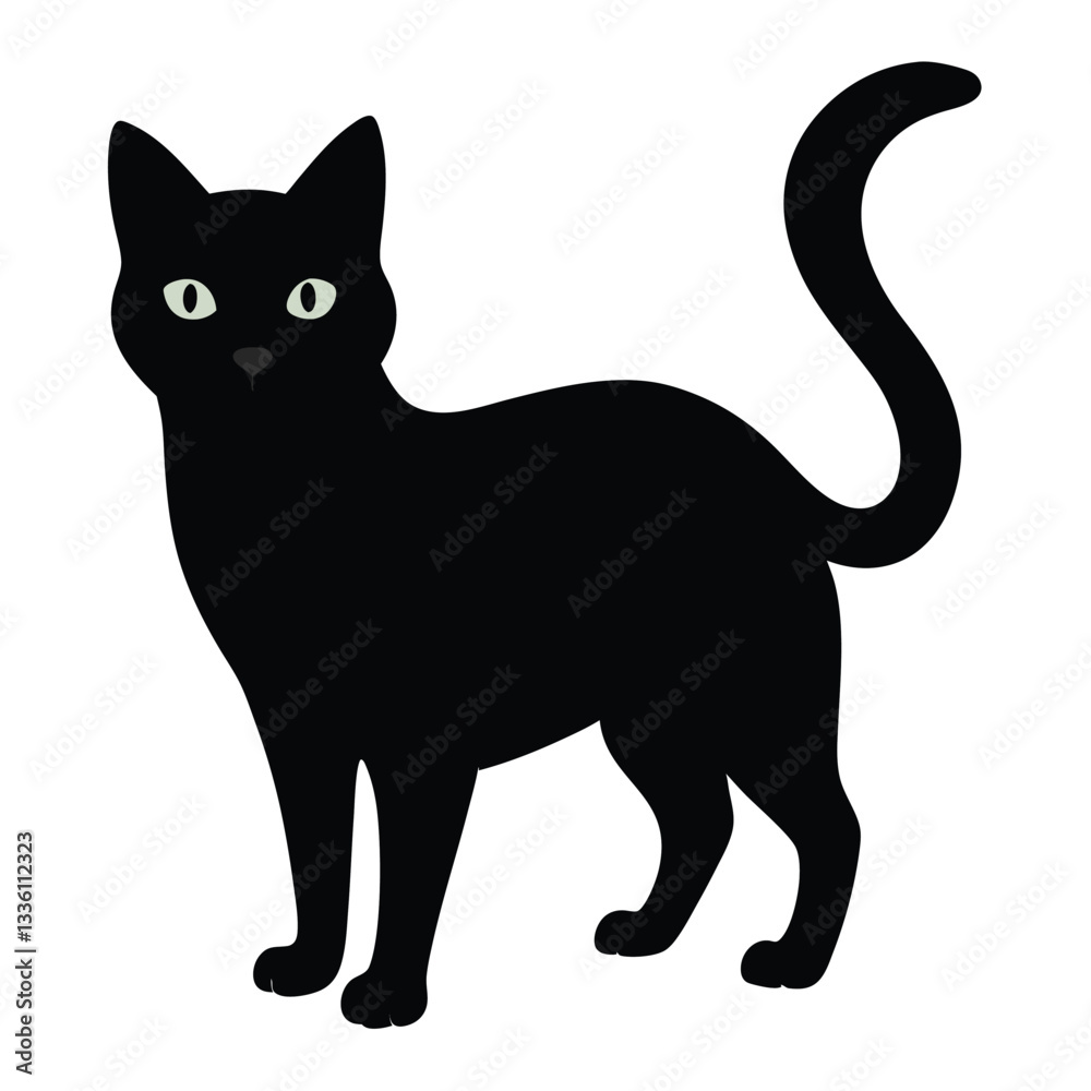 Cat silhouette vector illustration isolated on white background Cat silhouette vector illustration isolated on white background