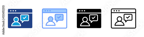 Tele Presence icon set multiple style collection