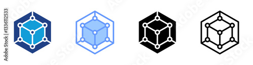 3D Modeling icon set multiple style collection