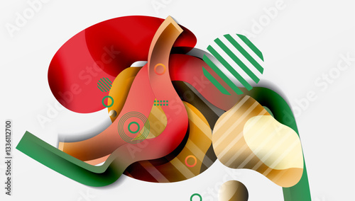 Abstract liquid shapes and lines background