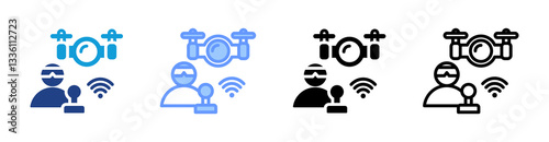 Teleoperation icon set multiple style collection