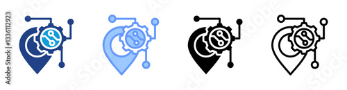 Tracking System icon set multiple style collection