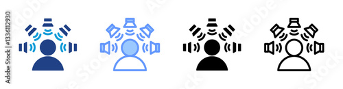 Spatial Audio icon set multiple style collection