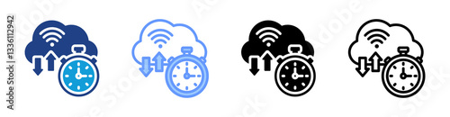 Latency icon set multiple style collection