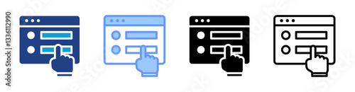 Interface icon set multiple style collection