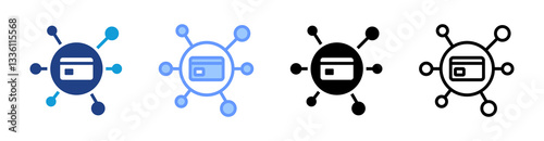 Middleware icon set multiple style collection