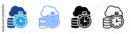 Latency icon set multiple style collection