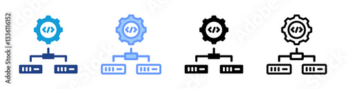 Infrastructure As Code icon set multiple style collection