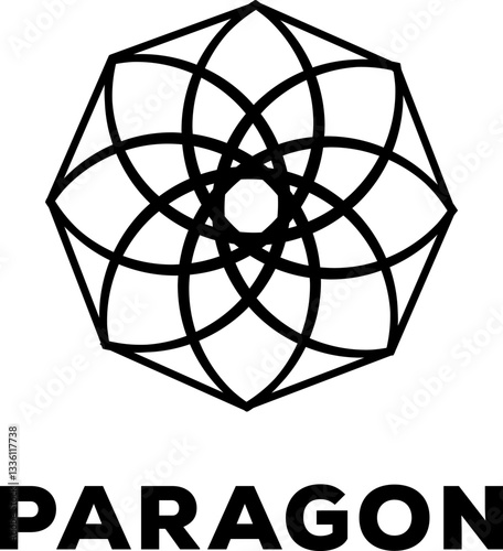 black silhouette paragon logo design