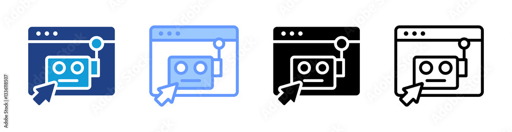 Robotic Application icon set multiple style collection Robotic Application icon set multiple style collection