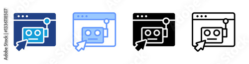 Robotic Application icon set multiple style collection