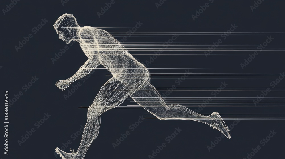 Fototapeta premium Abstract runner in motion, speed, energy.