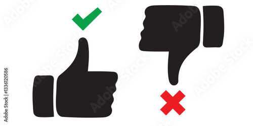 Like and dislike icons set. Thumbs up and thumbs down Vector  