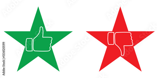 Like and dislike icons set. Thumbs up and thumbs down Vector  