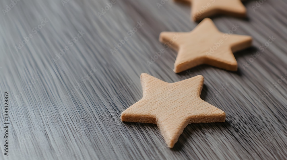 Wooden Star on Rustic Background with Minimalist Design and Copy Space Wooden Star on Rustic Background with Minimalist Design and Copy Space