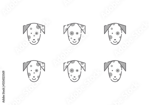 ダルメシアンのシンプル&手描き風アイコン