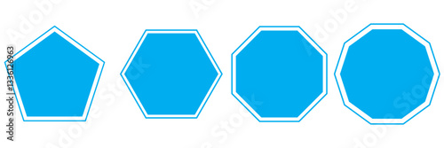 Octagon icon pack. Geometry octagonal eight sided polygon octagon line.  1176