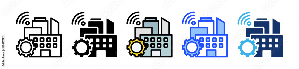 Building Management Icon Set With Multiple Style Collection Building Management Icon Set With Multiple Style Collection