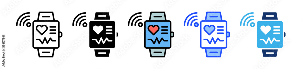 Smart Watch Icon Set With Multiple Style Collection Smart Watch Icon Set With Multiple Style Collection