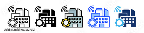 Building Management Icon Set With Multiple Style Collection