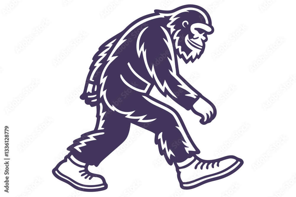 Obraz premium Bigfoot Icons: A Minimalist Take on the Legendary Creature