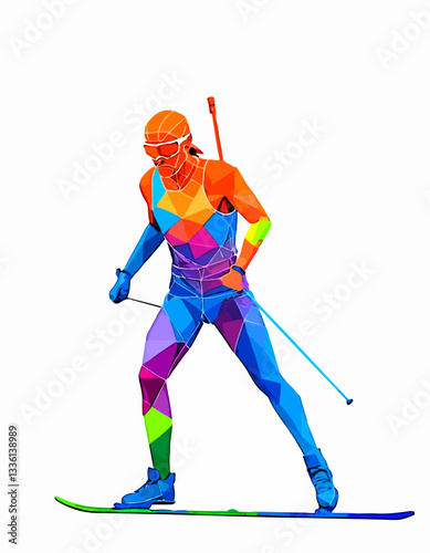 abstract image of biathlete at distance