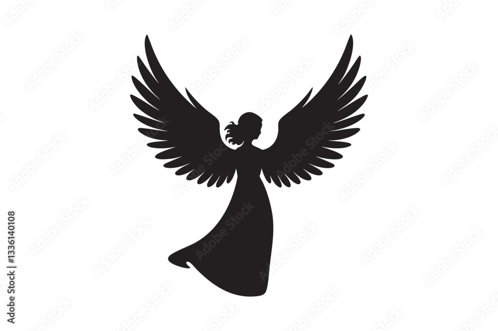 Obraz premium angle wings silhouette vector illustration