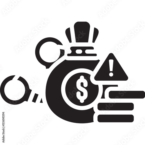 Handcuffs icon in Glyph Style. Simple Vector Design. Simple Vector Glyph Icon