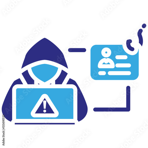Data Theft icon in Glyph Dual Color Style. Simple Vector Design. Simple Vector Glyph Icon