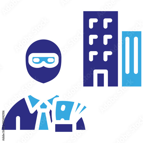 Embezzlement icon in Glyph Dual Color Style. Simple Vector Design. Simple Vector Glyph Icon