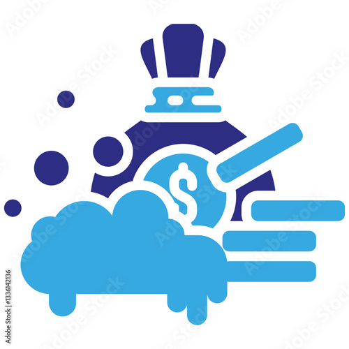 Money Laundering icon in Glyph Dual Color Style. Simple Vector Design. Simple Vector Glyph Icon