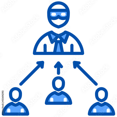Organized Crime icon in Blue Color Style. Simple Vector Design. Simple Vector Flat Icon