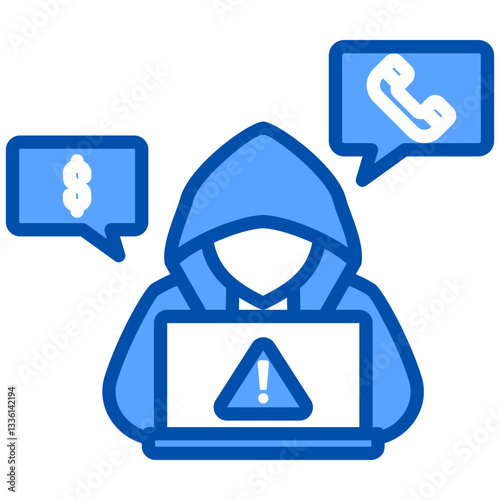 Phishing icon in Blue Color Style. Simple Vector Design. Simple Vector Flat Icon