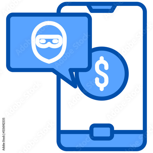 Scam icon in Blue Color Style. Simple Vector Design. Simple Vector Flat Icon