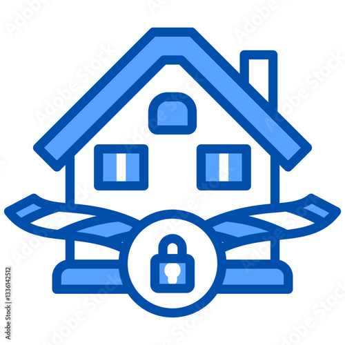 Foreclosure icon in Blue Color Style. Simple Vector Design. Simple Vector Flat Icon