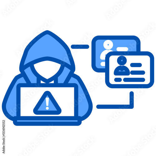Forgery icon in Blue Color Style. Simple Vector Design. Simple Vector Flat Icon