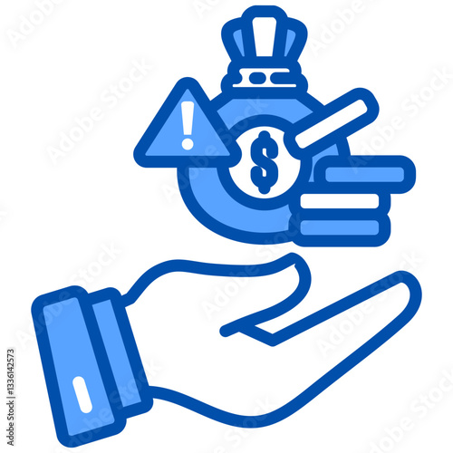 Corruption icon in Blue Color Style. Simple Vector Design. Simple Vector Flat Icon