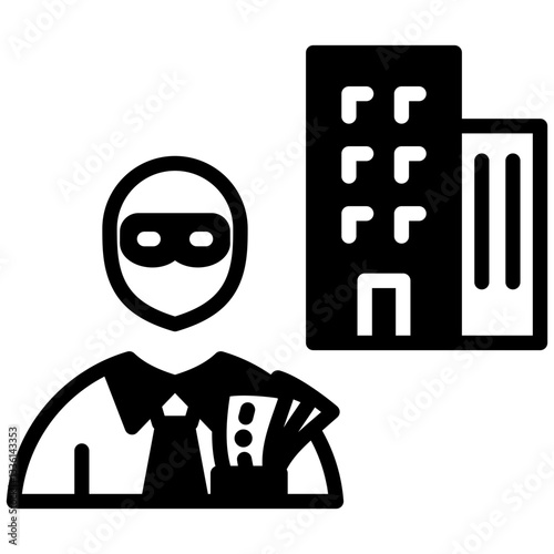 Embezzlement icon in Mix Filled Style. Simple Vector Design. Simple Vector Outline Filled Icon