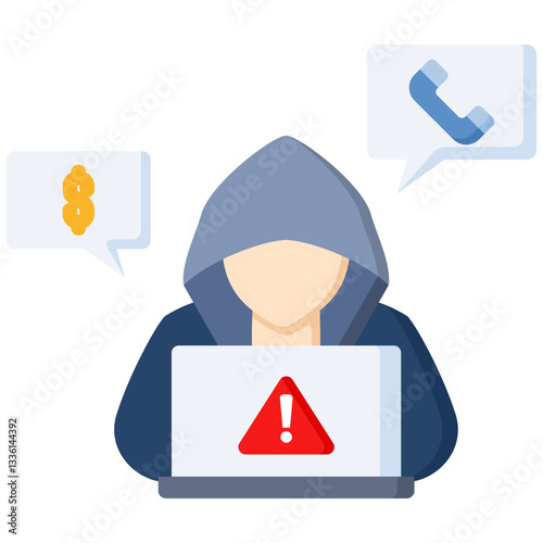 Phishing icon in Flat Color Style. Simple Vector Design. Simple Vector Flat Icon