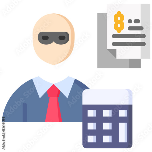 Accounting icon in Flat Color Style. Simple Vector Design. Simple Vector Flat Icon