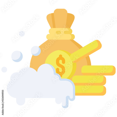 Money Laundering icon in Flat Color Style. Simple Vector Design. Simple Vector Flat Icon
